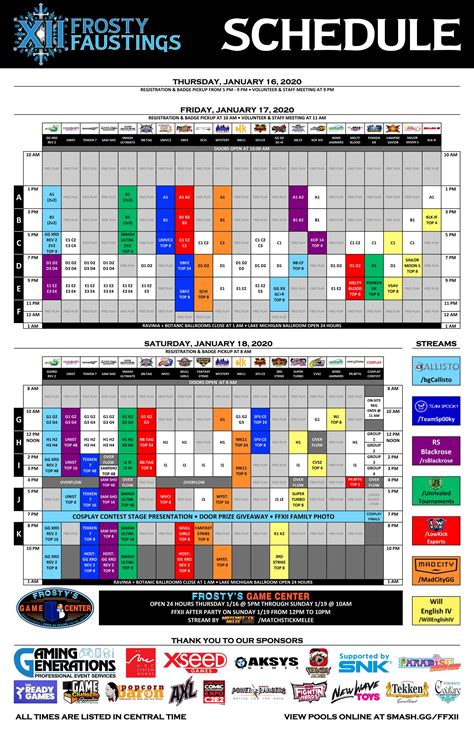 frosty faustings|Schedule – Frosty Faustings.